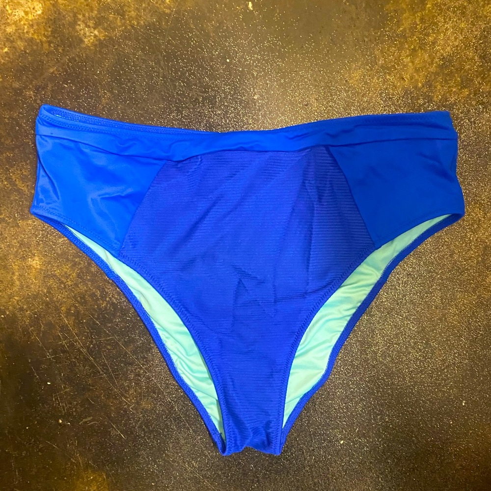 royal blue high waisted bikini bottom